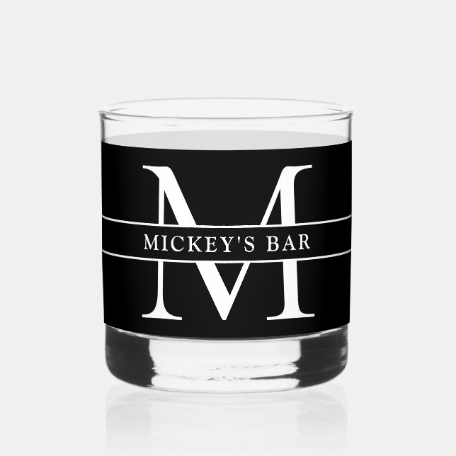 Personalized Monogram Name Whiskey Glass (Front)