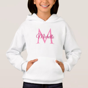 Personalized Monogram Name White And Pink Girls