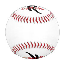 Personalized Monogram Name White Baseball