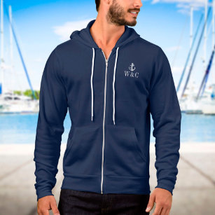 Personalized Monogram Nautical Boat Anchor Hoodie
