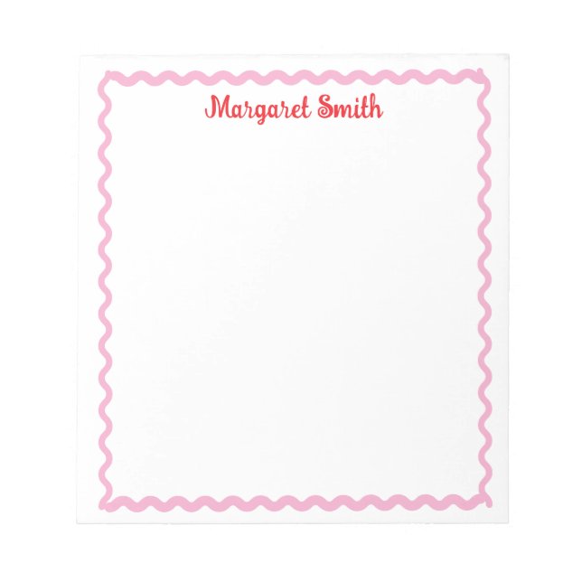 Personalized Monogram Notepads with Scallop Border (Front)