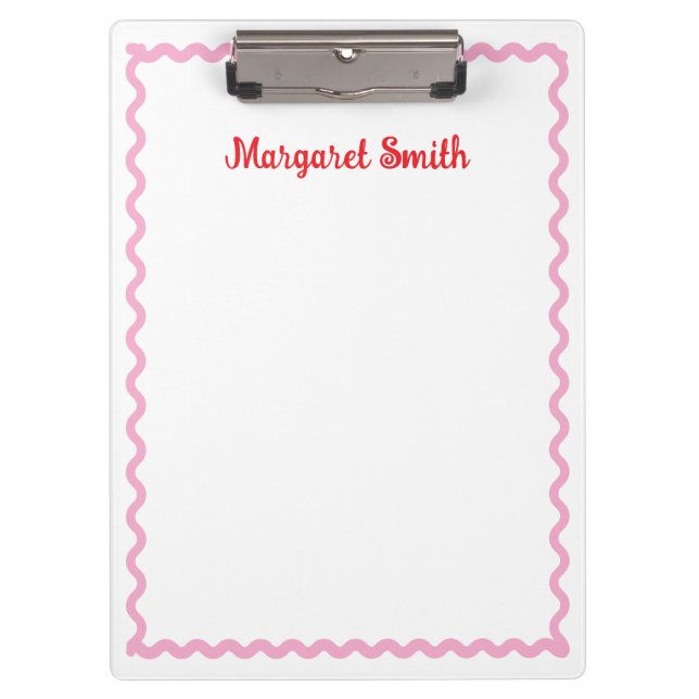 Personalized Monogram Notepads with Scallop Border Clipboard (Front)