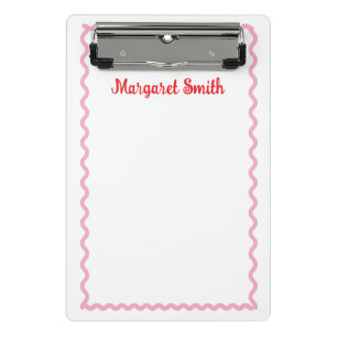 Personalized Monogram Notepads with Scallop Border Mini Clipboard