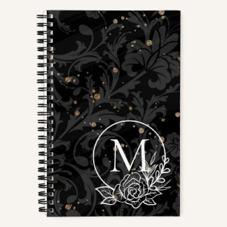 Personalized Monogram on Elegant Background Notebook