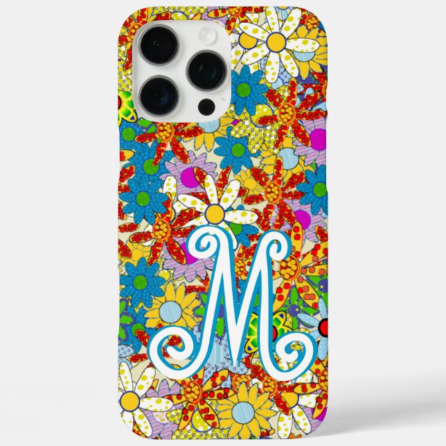 Personalized Monogram or Name Floral Pattern Case-Mate iPhone Case (Back)