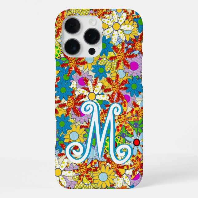 Personalized Monogram or Name Floral Pattern iPhone Case (Back)