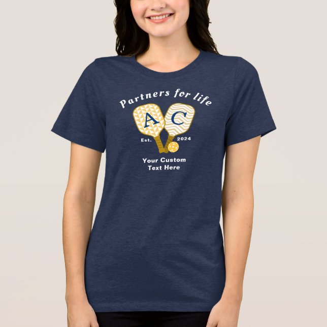 Personalized Monogram Partners Pickleball  Tri-Blend Shirt (Front)