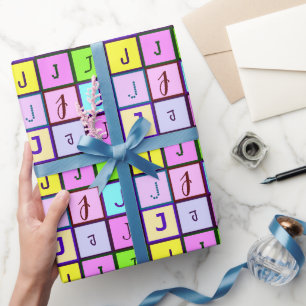 Personalized Monogram Pastel Colours for Birthday Wrapping Paper