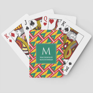 Personalized Monogram Patriotic GRENADA FLAG Playing Cards