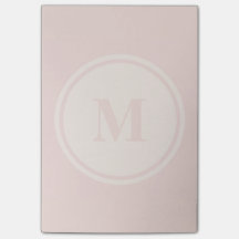 personalized monogram peach post-it notes