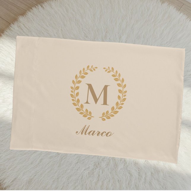Personalized Monogram Pillow Case - Elegant Beige  (Creator Uploaded)
