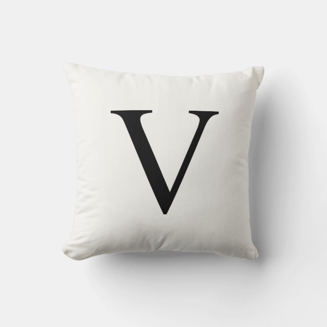Personalized Monogram Pillow | Initial V (Front)
