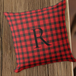 Personalized Monogram Pillow, Rustic Farmhouse Throw Pillow