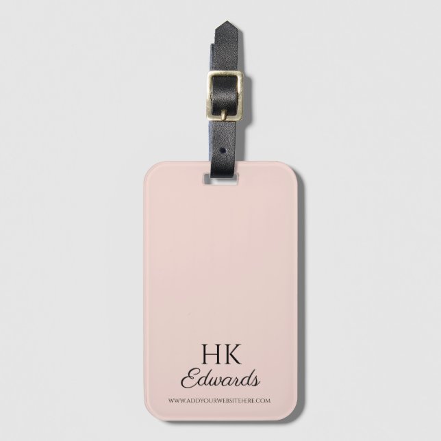 Personalized Monogram Pink Luggage Tag (Front Vertical)
