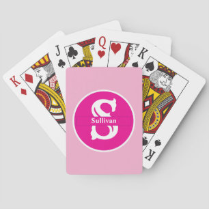 Personalized Monogram Pink on Pink Classic Playing Cards