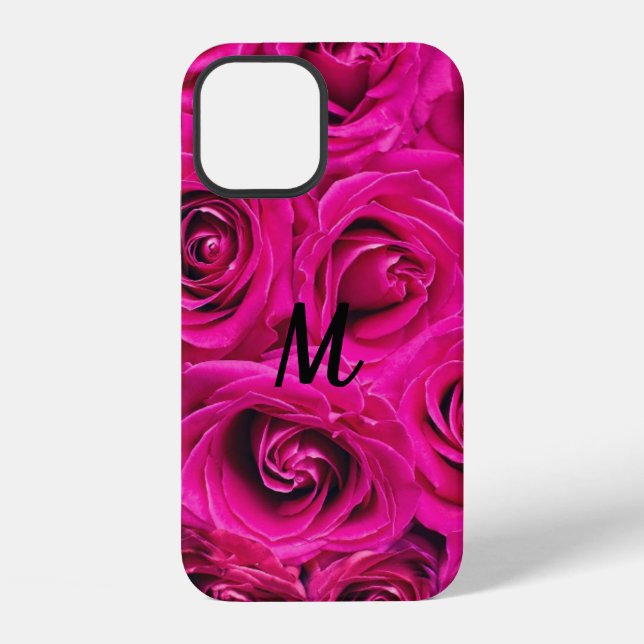 Personalized Monogram Pink Roses Case-Mate iPhone  Case (Back)