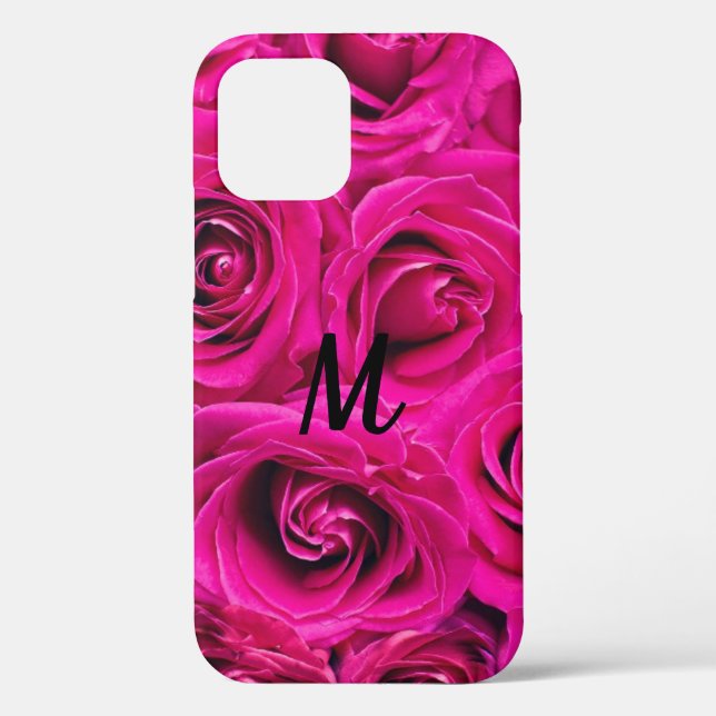 Personalized Monogram Pink Roses Case-Mate iPhone  Case-Mate iPhone Case (Back)