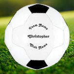 Personalized Monogram Player Team Coach Club Name Soccer Ball<br><div class="desc">Create your own custom, personalized, elegant stylish typography / script, monogrammed team / club / coach / player name, hand stitched with care, regulation sized soccer ball / display trophy football. Simply enter the player / team / club / school / college / event / tournament name / your text...</div>