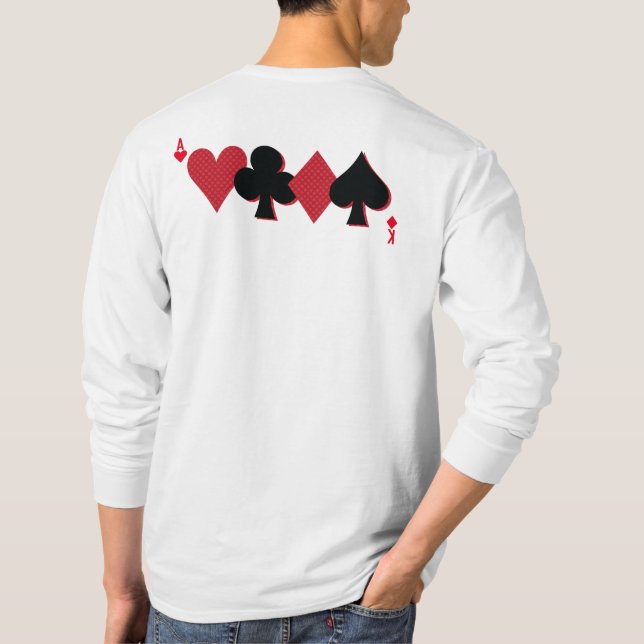 Personalized Monogram Playing Card Bridge Poker T-Shirt (Back)