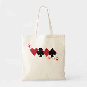 Personalized Monogram Playing Cards Bridge & Poker Tote Bag