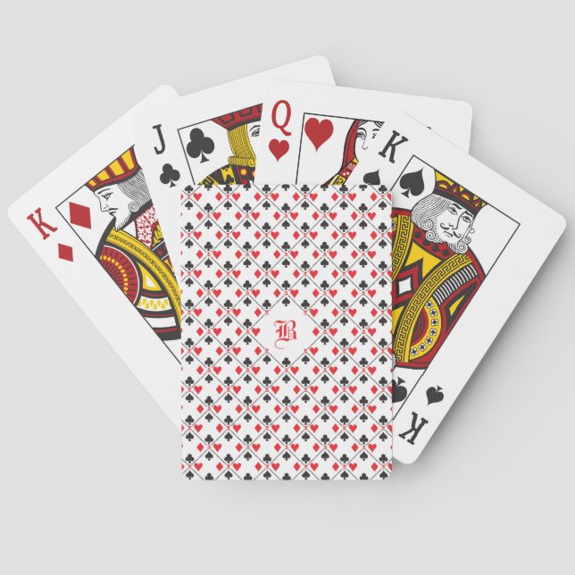 Personalized Monogram Poker Playing Card Suit (Back)