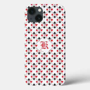 Personalized Monogram Poker Playing Card Suit iPhone 13 Case