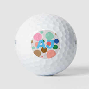 Personalized Monogram Polka Dot Pattern Golf Balls