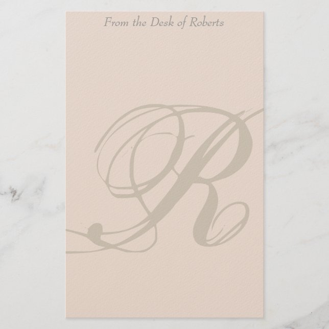 Personalized Monogram R Stationery (Front)