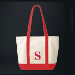 Personalized Monogram RED   NATURAL TOTE<br><div class="desc">Personalized Monogram RED   NATURAL TOTE.  Custom create your own bag!</div>