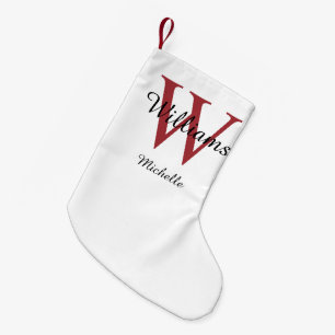 Personalized Monogram Red Small Christmas Stocking