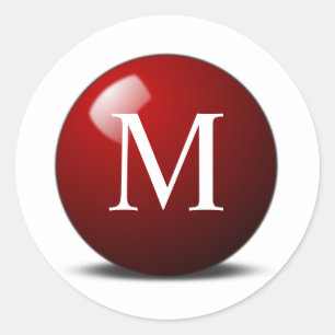 Personalized Monogram Red Snooker Ball Sticker