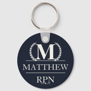 Personalized Monogram Registered Practical Nurse Keychain