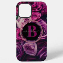 Personalized Monogram Romantic Floral Phone Case