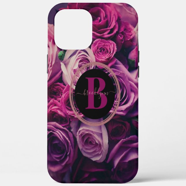 Personalized Monogram Romantic Floral Phone Case (Back)