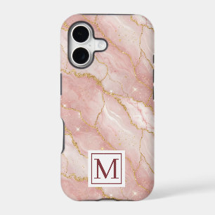 Personalized Monogram Rose Quartz Gold