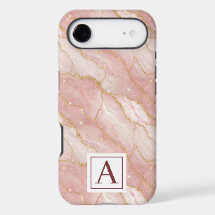 Personalized Monogram Rose Quartz Gold