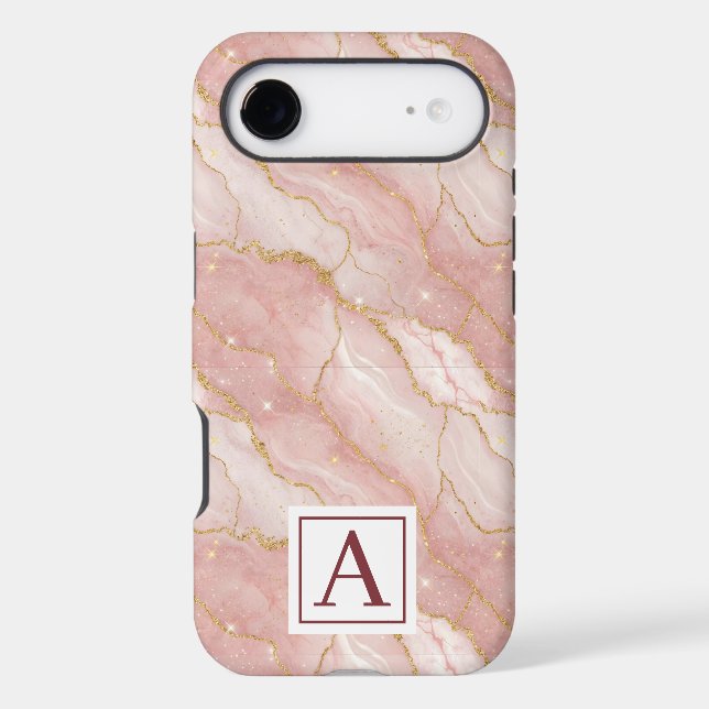 Personalized Monogram Rose Quartz Gold (Back)