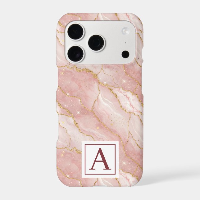 Personalized Monogram Rose Quartz Gold (Back)