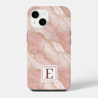Personalized Monogram Rose Quartz Gold