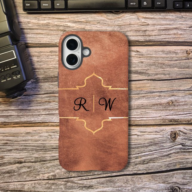 Personalized Monogram Rustic Copper Case-Mate iPhone Case (Creator Uploaded)