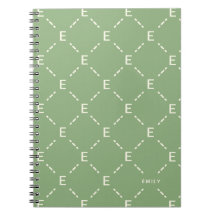 Personalized Monogram Sage Green Geometric Pattern