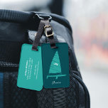 Personalized Monogram Sailboat Racing Teal Luggage Tag<br><div class="desc">This simple and stylish sailboat design is personalized with your name and monogram initials on the front, and your contact details on the back. A graphic style sailing boat illustration, including your monogram initials on the sail and your name in a handwritten script font. Luggage tag colours: deep blue-green teal...</div>