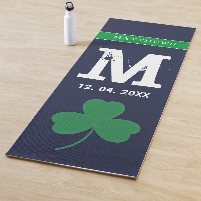 Personalized Monogram Saint Patrick's Day Yoga Mat (In Situ)