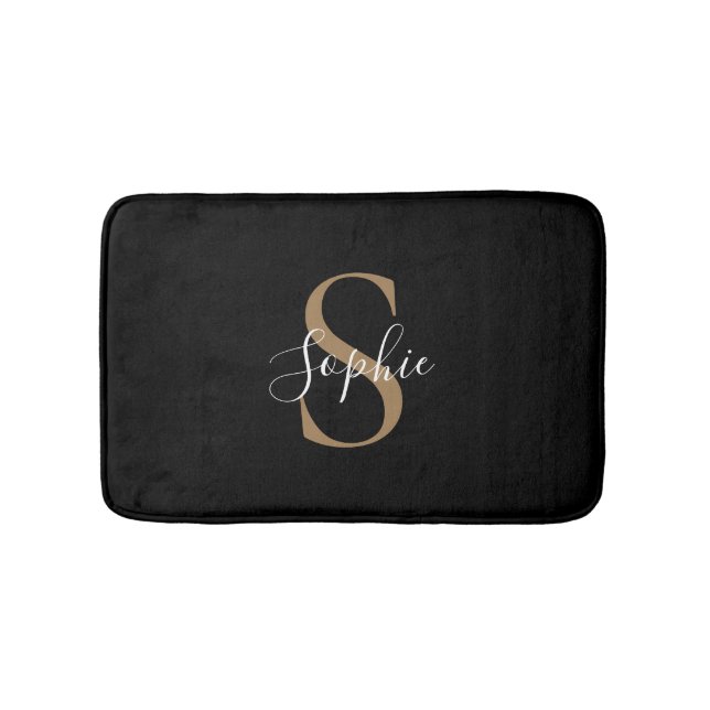 Personalized Monogram Script Elegant Customized  Bath Mat (Front)