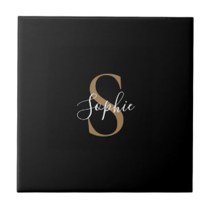 Personalized Monogram Script Elegant Customized  Tile