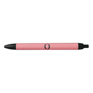 Personalized Monogram Script Name Black White Pink Ink Pen
