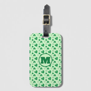 Personalized monogram Shamrock pattern green Lugga Luggage Tag