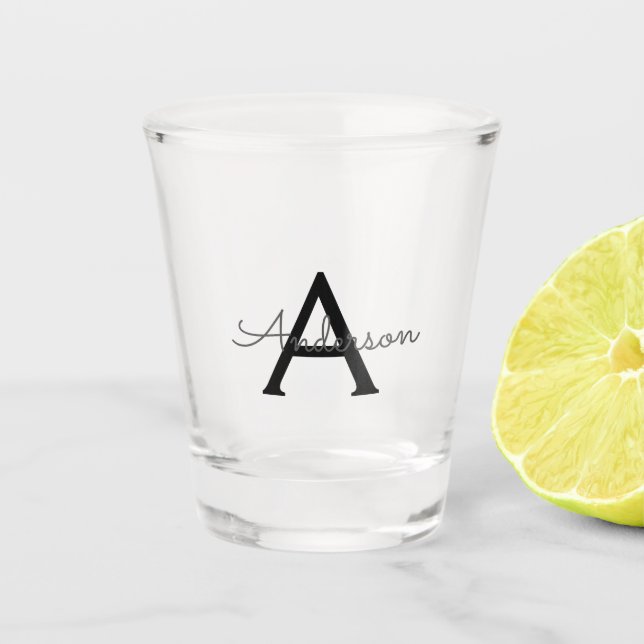 personalized Monogram  Shot Glass (Front)