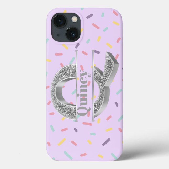 Personalized Monogram Silver Initial Q Your Name   Case-Mate iPhone Case (Back)