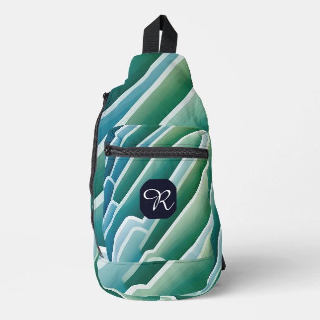Personalized Monogram Sling Bag – Modern Abstract  (Front)
